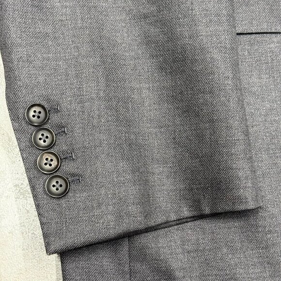 Bespoke Valenzia Cloth by Dormeuil Grey Wool Sport Coat Blazer 42L - Picture 3 of 8
